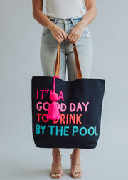 Drink By The Pool Tote - Navy