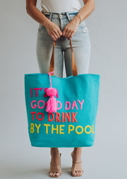 Drink By The Pool Tote - Blue