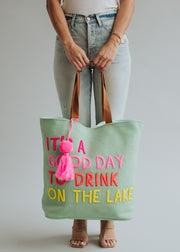 Drink On The Lake Tote - Mint