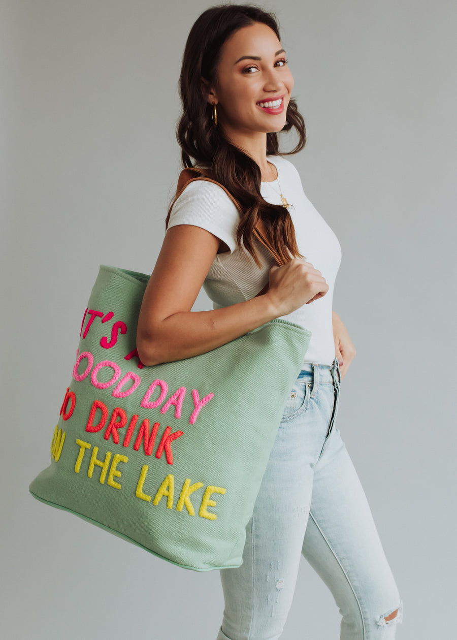 Drink On The Lake Tote - Mint