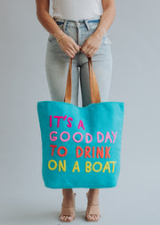 Drink On A Boat Tote - Blue