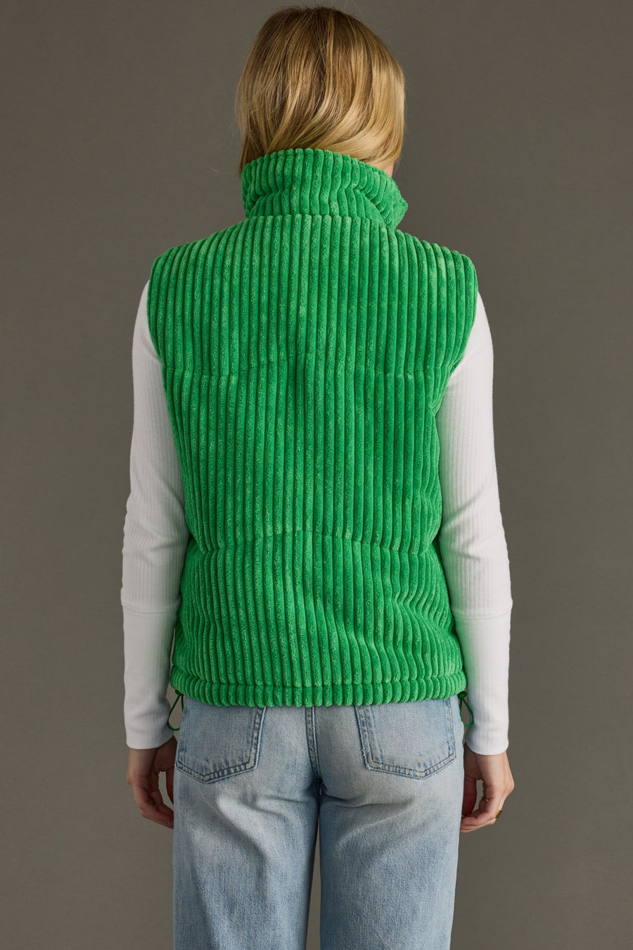 bright green corduroy vest, corduroy vest, women's vest, layering piece, bright green vest, winter vest, 