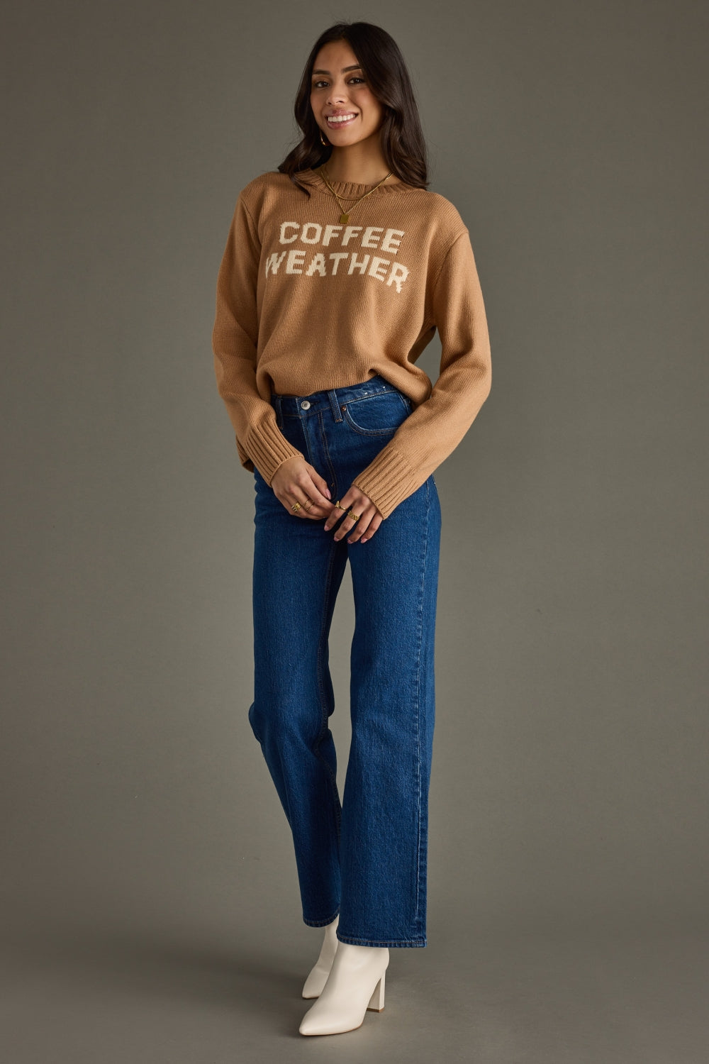 Coffee Weather Sweater - Light Brown – Panache Apparel Collection