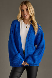 blue knit ski cardigan, royal blue cardigan, ski cardigan, winter cardigan, colorful cardigan, women's cardigan, ski trip, ski vacation