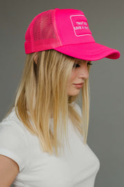 that sounds like a man's job trucker hat, bright pink trucker hat, funny trucker hat, women's trucker hat