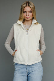 cream corduroy vest, cream vest, corduroy vest, fall vest, winter vest, women's vest, layering piece