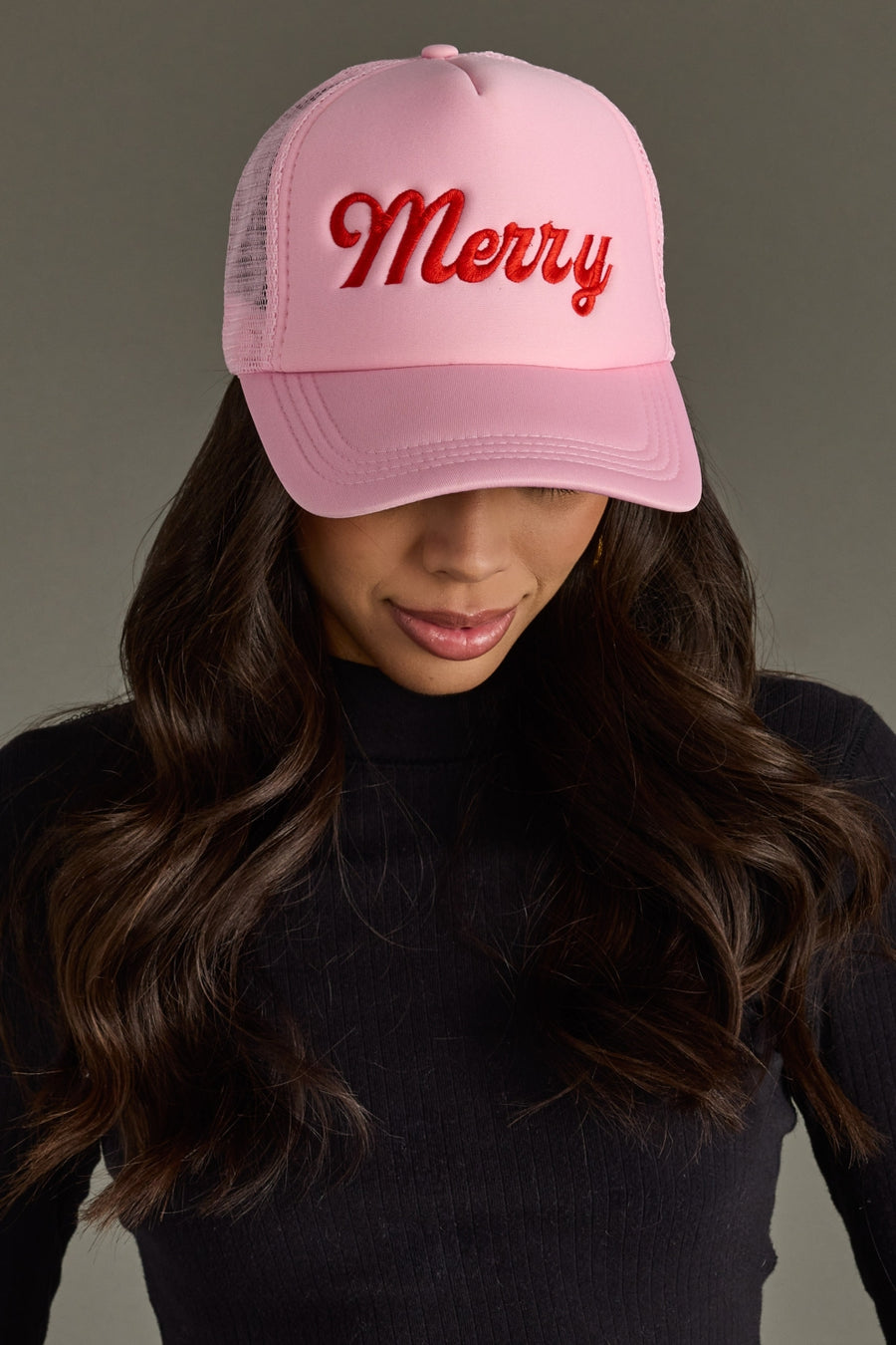 Merry Trucker Hat - Pink
