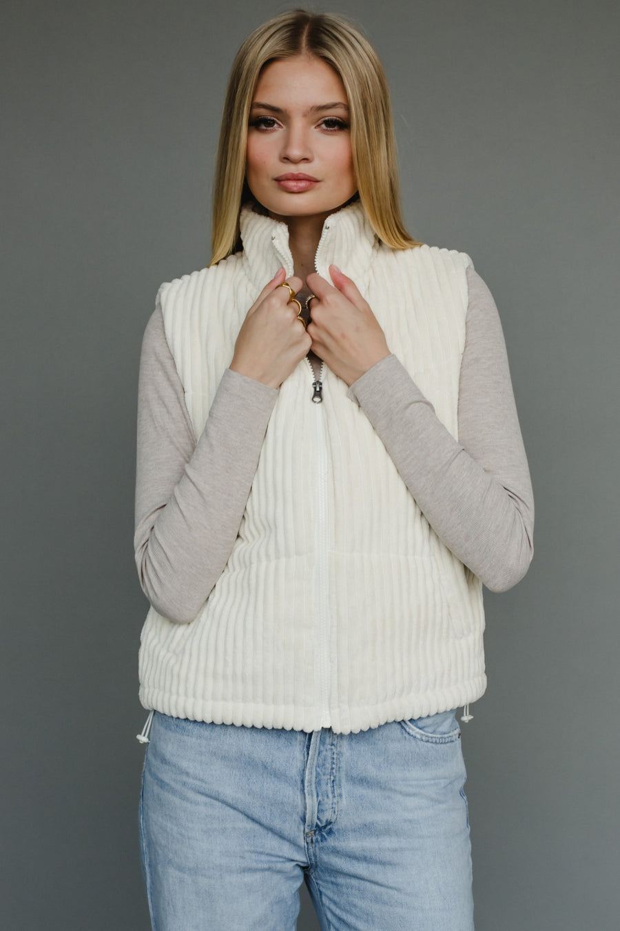 cream corduroy vest, cream vest, corduroy vest, fall vest, winter vest, women's vest, layering piece