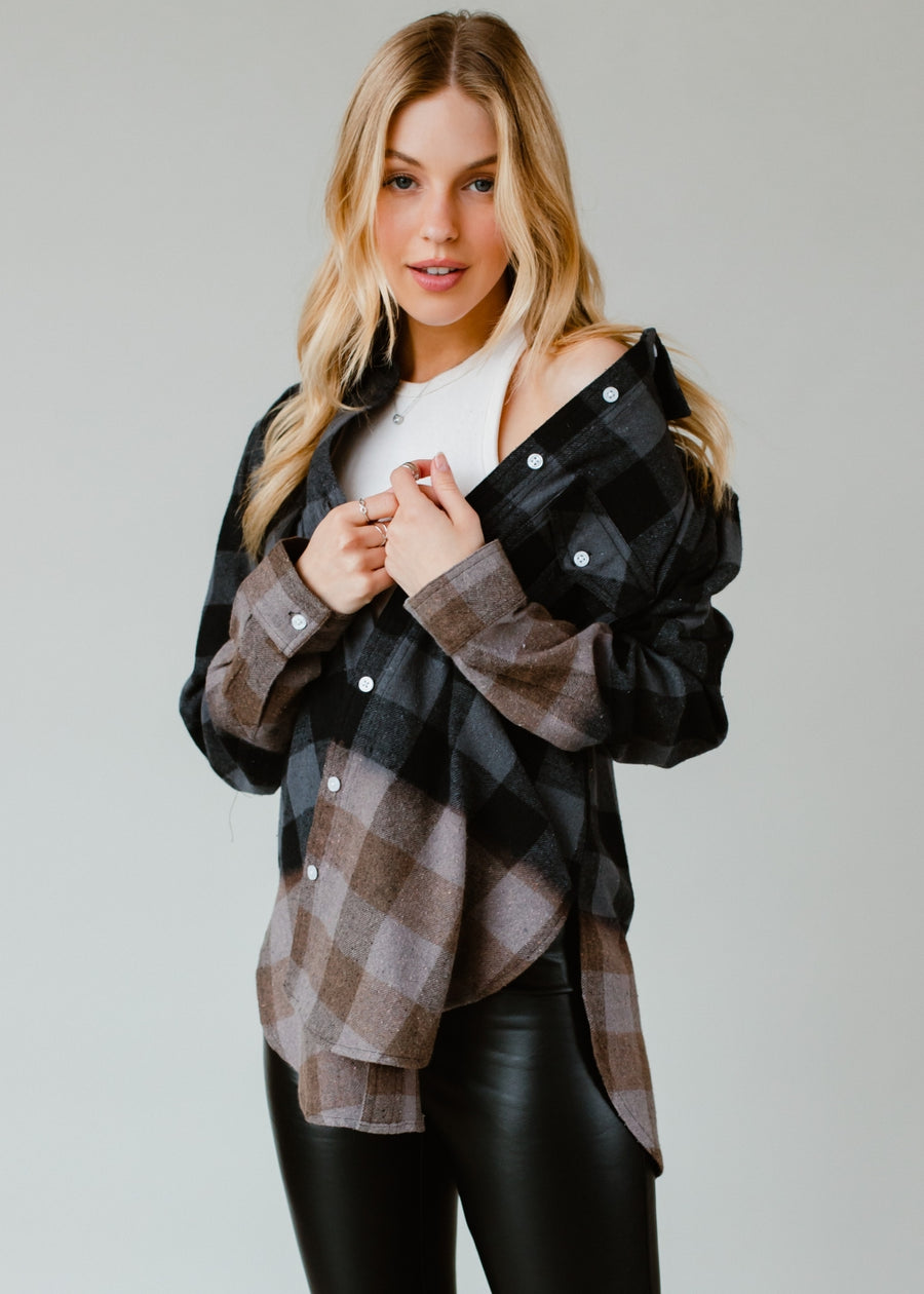 black and gray plaid flannel