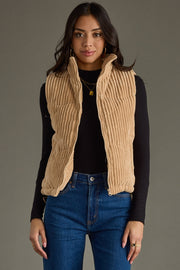 tan corduroy vest, tan vest, corduroy vest, fall vest, winter vest, women's vest, neutral vest