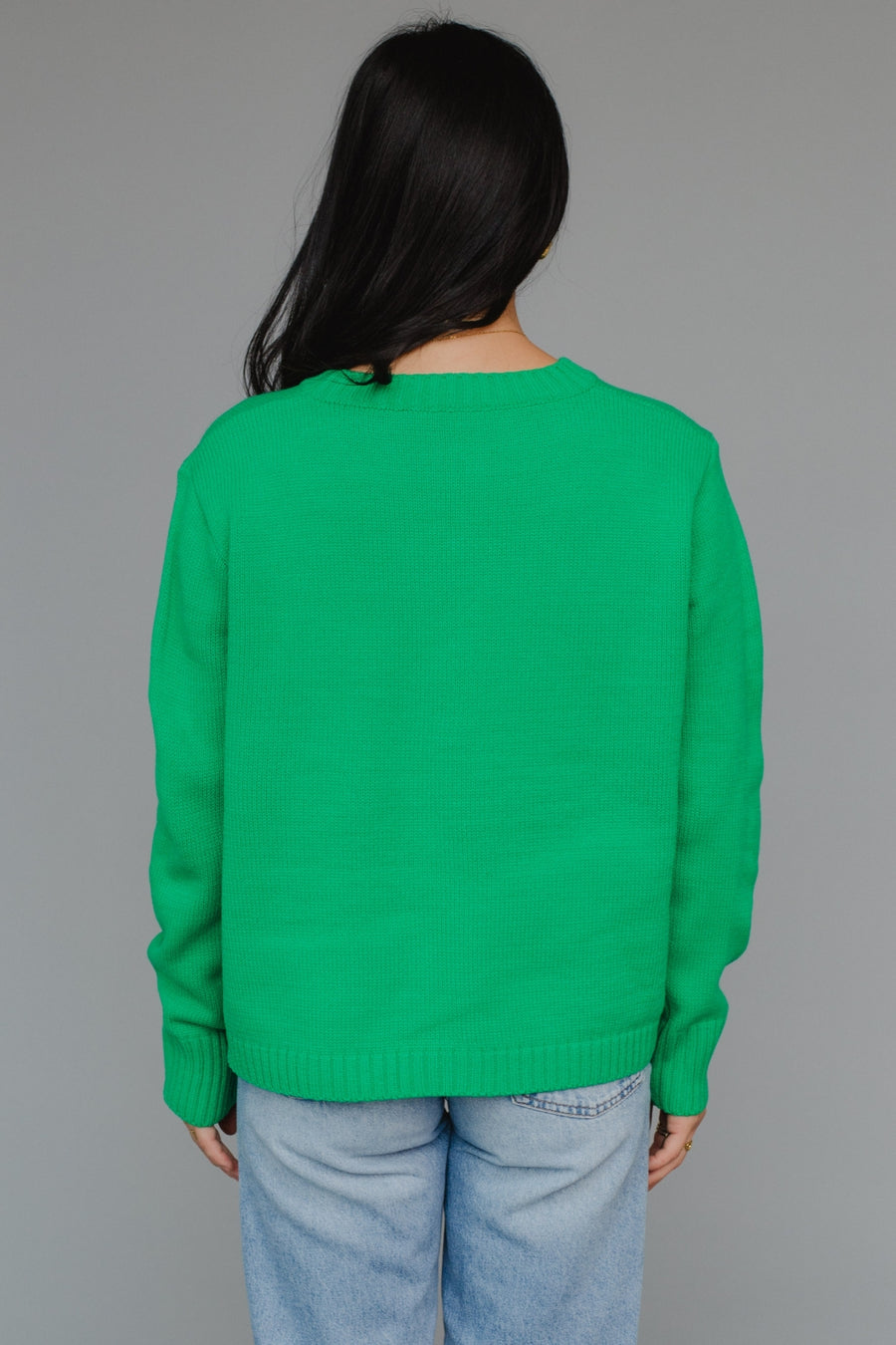 green and yellow apres sweater, apres sweater, green sweater, ski sweater, women's sweater
