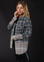 gray, black and white plaid flannel