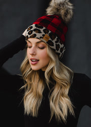 Holly Plaid Pom Hat