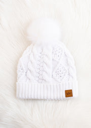 Winter White Pom Hat