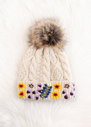 Darcy Luxe Embroidered Pom Hat