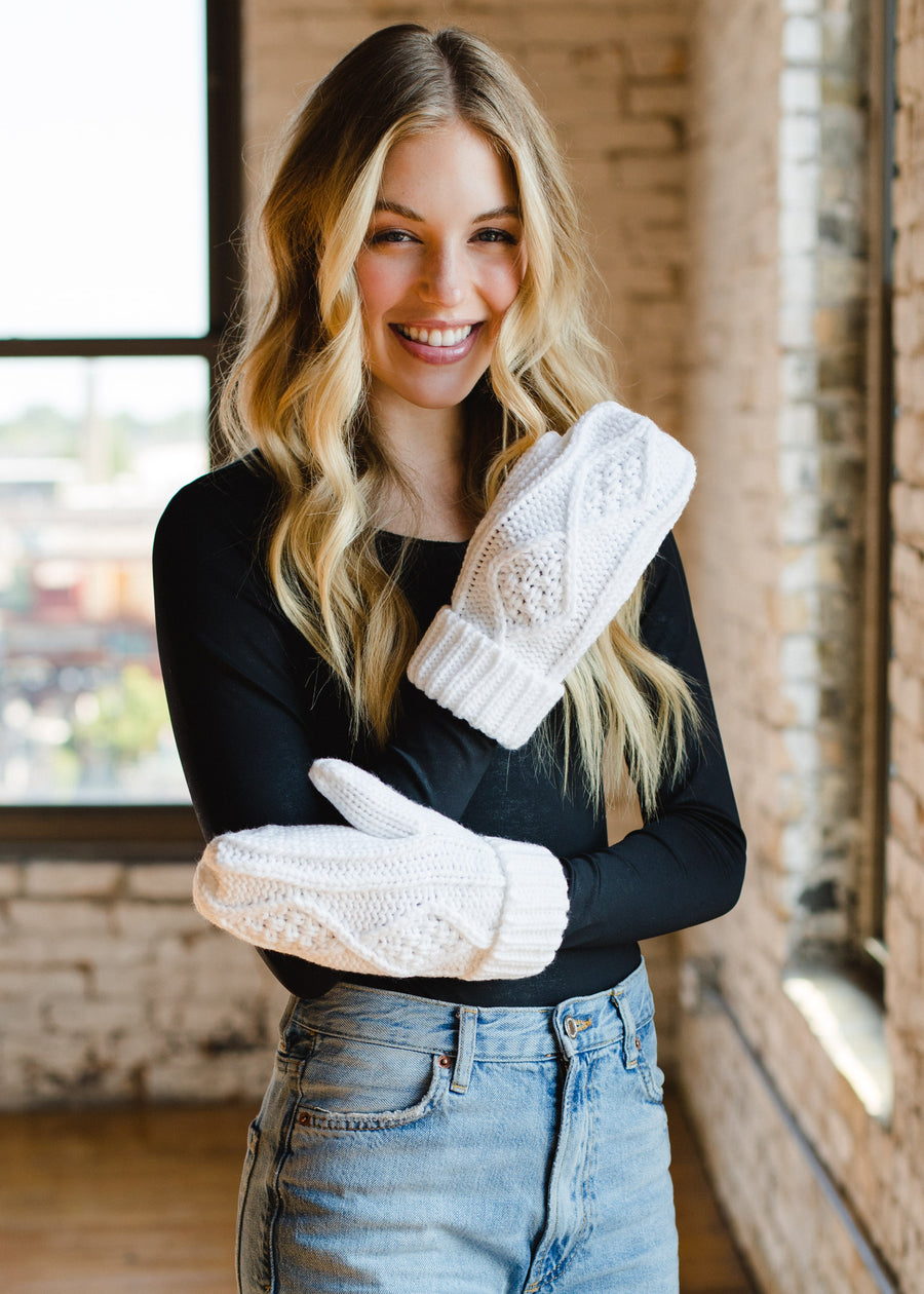Winter White Mittens
