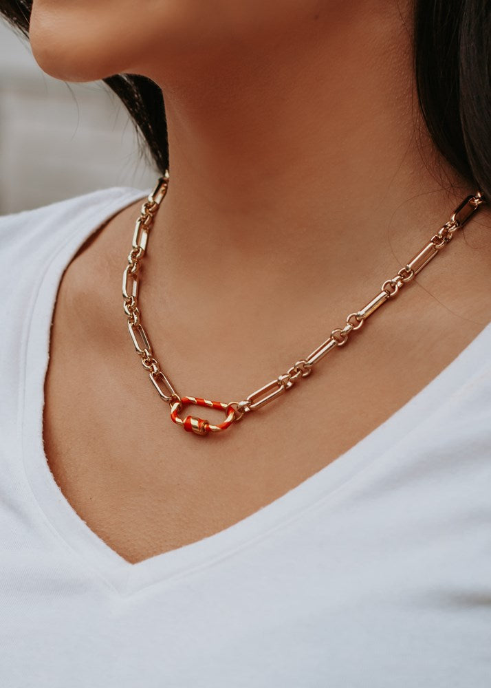 Sabine Carabiner Lock Necklace